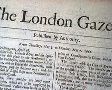 1666 old Newspaper Early Rare