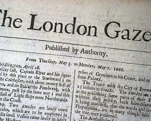 1666 old newspaper - newspaper, rare