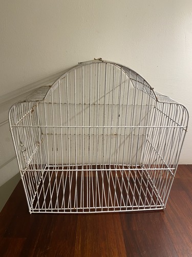 Vintage cream wire bird cage - cream,