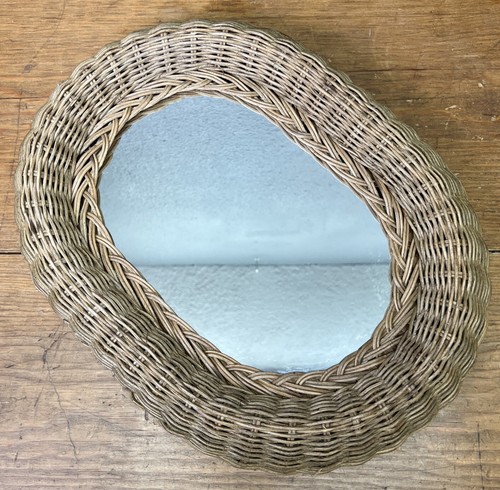 Vintage wicker oval wall - vintage,