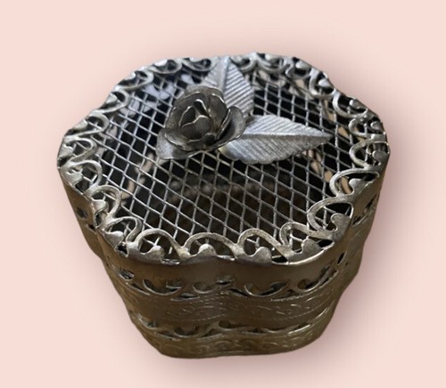 Vintage silver tone filigree - silver,