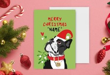 Personalised Boston Terrier Christmas Card. Boston Terrier.  A5 FREE POSTAGE