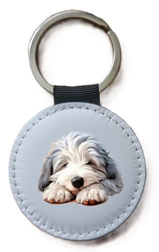 Old english sheepdog keyring - sheepdog,
