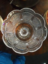 Waterford Lismore Diamond / Vertical  Cut 10" Pedestal Center Bowl