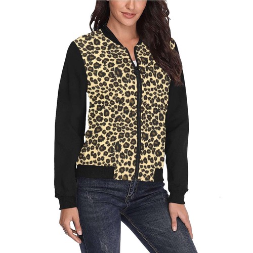 Womens leopard print bomber - womens,