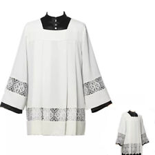 Catholic Clergy Surplice with Lace Band Pastor Mass Liturgical Priest Surplice