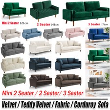 Modern Jumbo Cord Sofa Couch Corduroy Sofa 3-Seater 4-Seater with 2 Throw Pillow