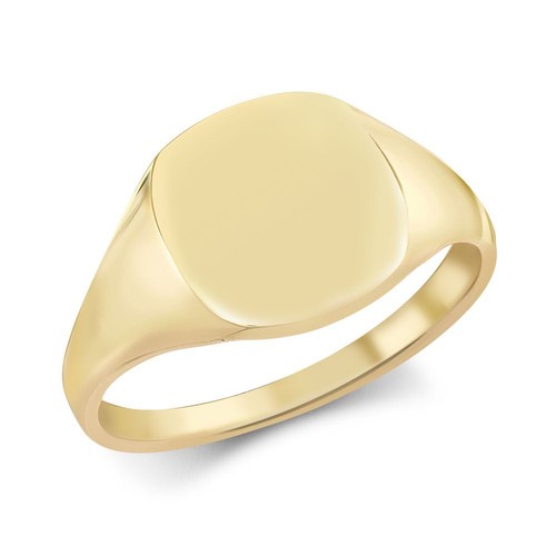 9ct yellow gold signet ring - ring, |