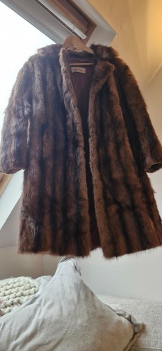 Brown vintage real mink - brown, fur