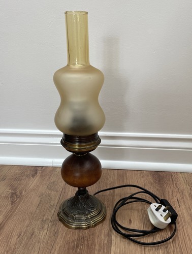 Vintage brass wood candle - &,