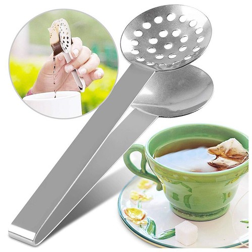 Stainless steel teabag tongs - stainless,