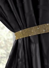 Pair 2x Sparkle Diamante Tiebacks Curtain Crystal Voile Hold Backs Silver Black