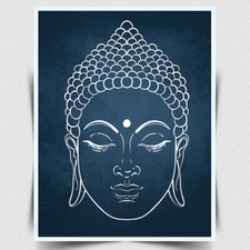 BUDDHA HEAD YOGA MEDITATION METAL PRINT PLAQUE WALL SIGN art decor gift 