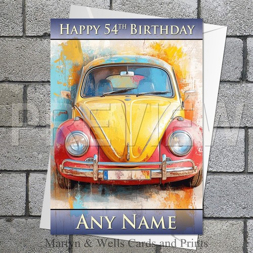 Beetle birthday card - ., 5x7