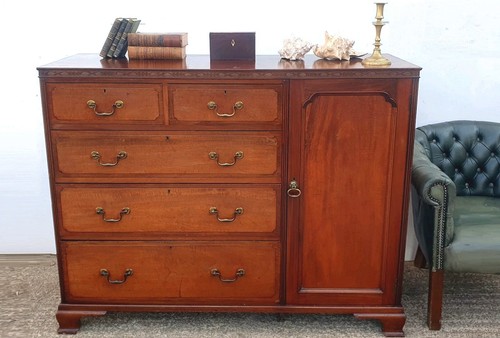 Antique mahogany chest of - mahogany,