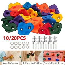 20x Kids Climbing Stones Bolt On Climbing Frame Wall Holds Rocks Grips Mix-color