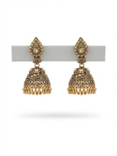 Vintage gold tone jhumka - tone,