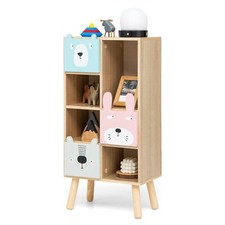 Kids Bookcase Children Toy Storage Organizer Cabinet Wooden Display Bookshelf
