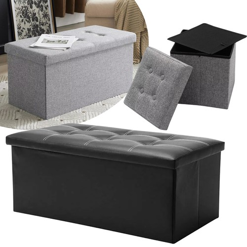 Folding ottoman storage box - folding,