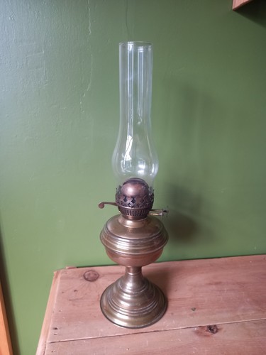 Vintage brass oil - vintage, lamp