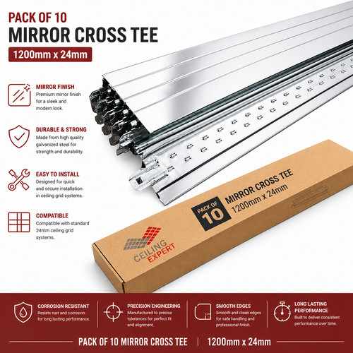 10x mirror chrome cross tee - chrome,