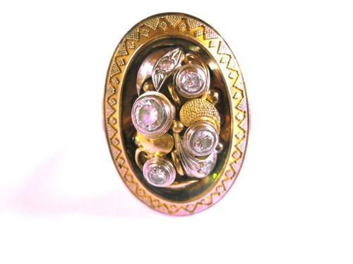 Gold ring 585 with - 585, diamonds