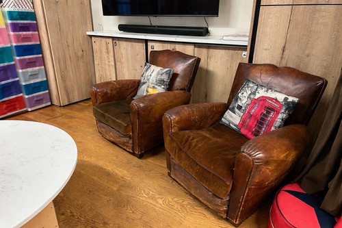 Vintage french leather club - vintage,