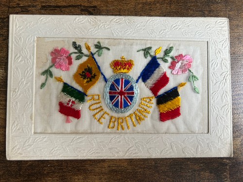 Ww1 silk embroidered postcard - ww1,