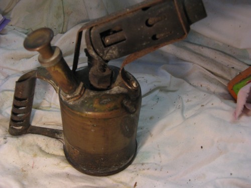 Brass antique blow - torch, as