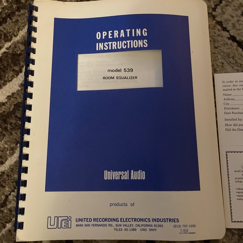 Urei model 539 - original, room