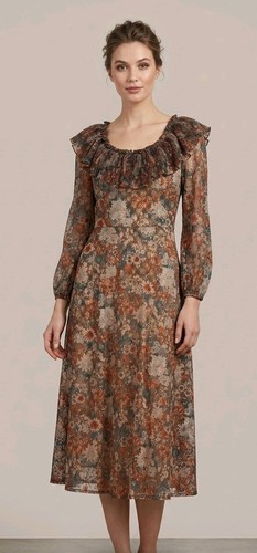 Vintage 70s floral midi dress - vintage,
