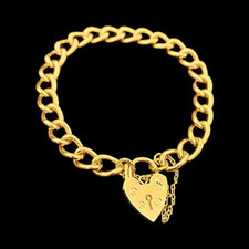 Women 9ct Gold Padlock Heart