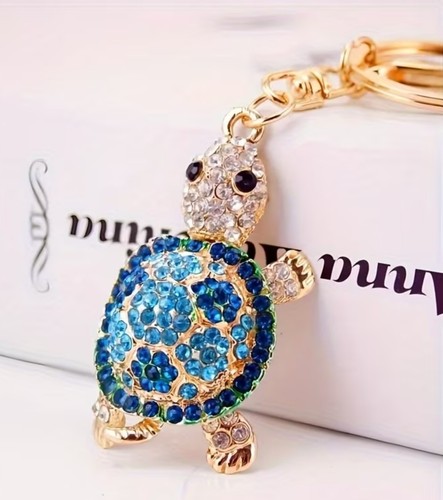 Crystal turtle keyring - crystal,