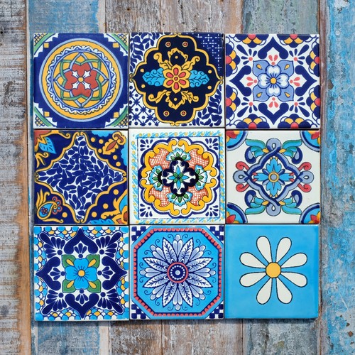 Mexican tiles turquoise - 9, mix