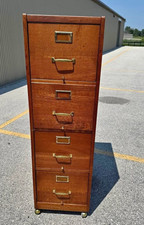 OUTSTANDING ANTIQUE OAK FILING CABINET