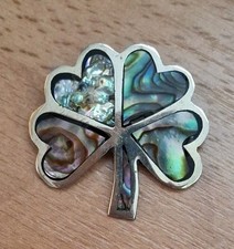 Silver Abalone Shell Four Leaf