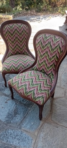 Pair old bedroom armchairs - ,