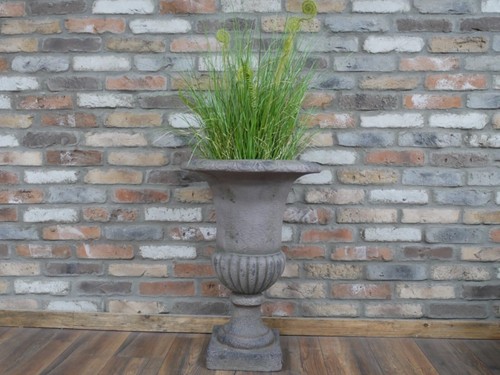 Stone grey fluted urn - stone,