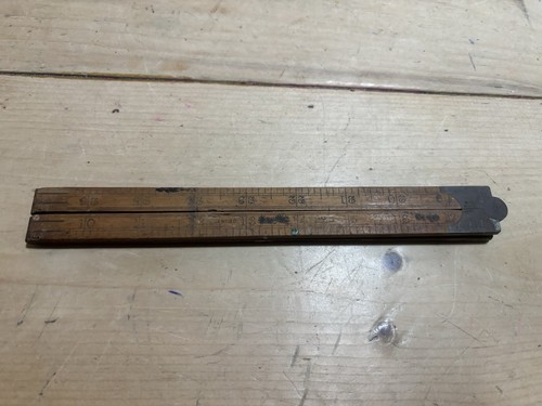 Vintage boxwood folding ruler - folding,