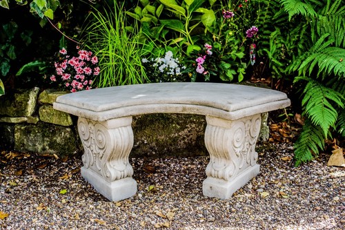 Stone cast curved garden - stone,
