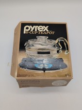 Pyrex 8446 30oz 6 cup Glass Teapot Coffee Pot Kettle With Box!