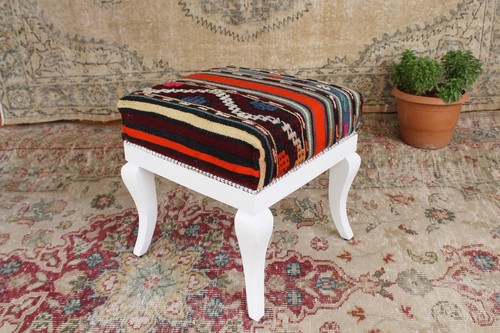 Vintage oriental kilim - oriental, pouf