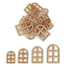House Window MDF Craft Shapes Wooden Blank Home Tags Decoration Embellishments