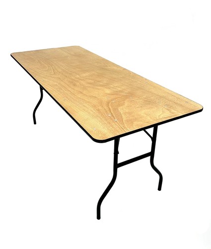 6ft varnished wooden table - varnished,