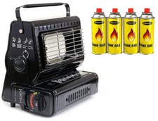 Portable Gas Heater for Outdoor/Indoor Camping Picnic Office (Heater With 4 Can)