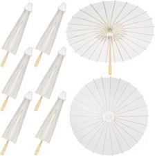 10Pcs White Paper Umbrellas