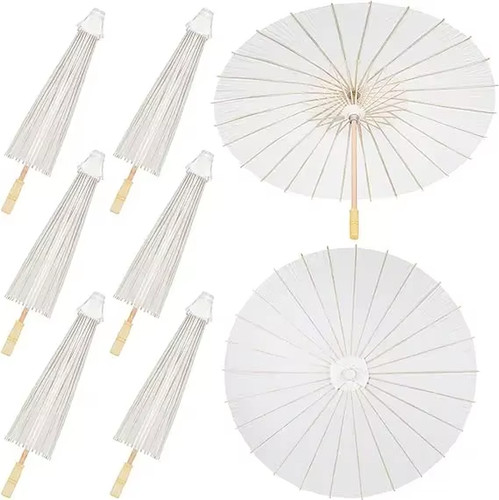 10pcs white paper umbrellas - 10pcs,