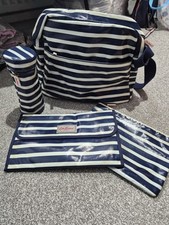 Baby Bag. Cath Kidston. Blue & White Stripes. Good Condition.