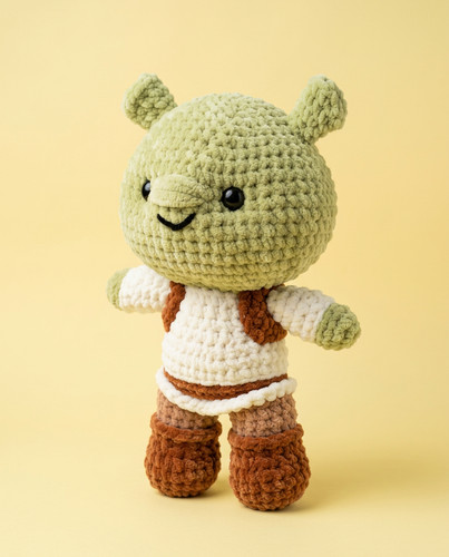Handmade crochet shrek - handmade,
