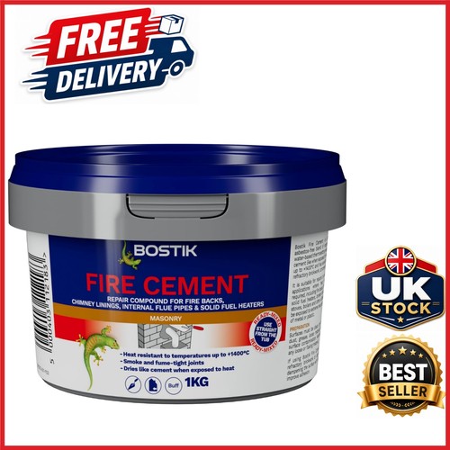 Fire cement 1kg tub - cement, buff